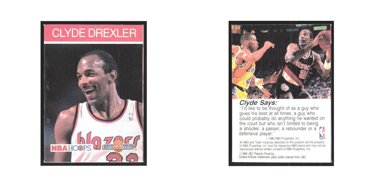 1990 NBA Hoops Collect A Books Clyde Drexler Blazers #3