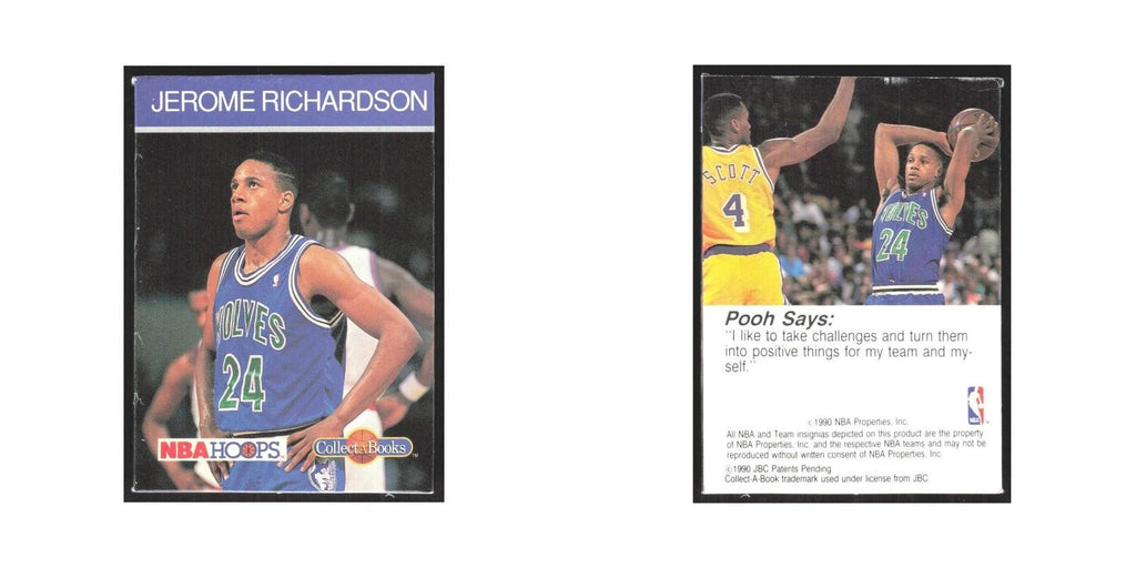 1990 NBA Hoops Collect A Books Jerome Richardson Timberwolves #45
