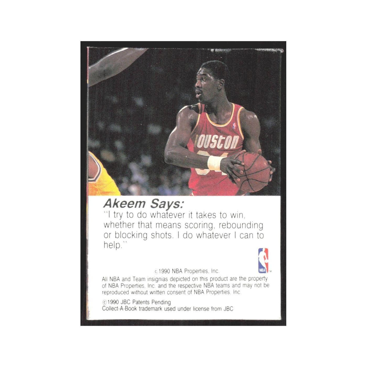 1990 NBA Hoops Collect A Books Akeem Olajuwon Rockets #43