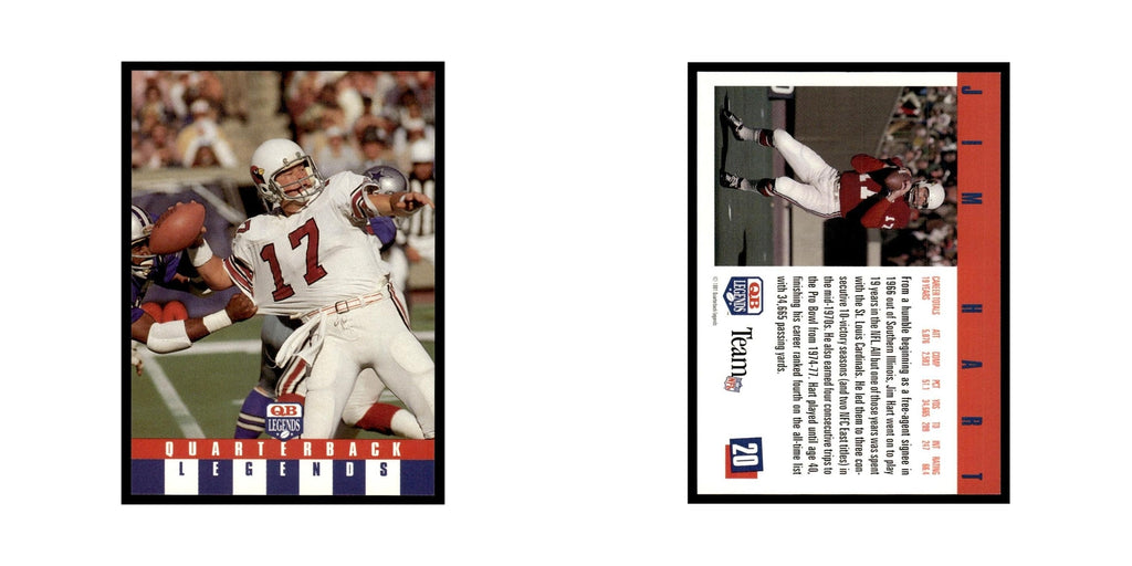 Jim Hart 1991 Quarterback Legends #20 St. Louis Cardinals Football Card NM