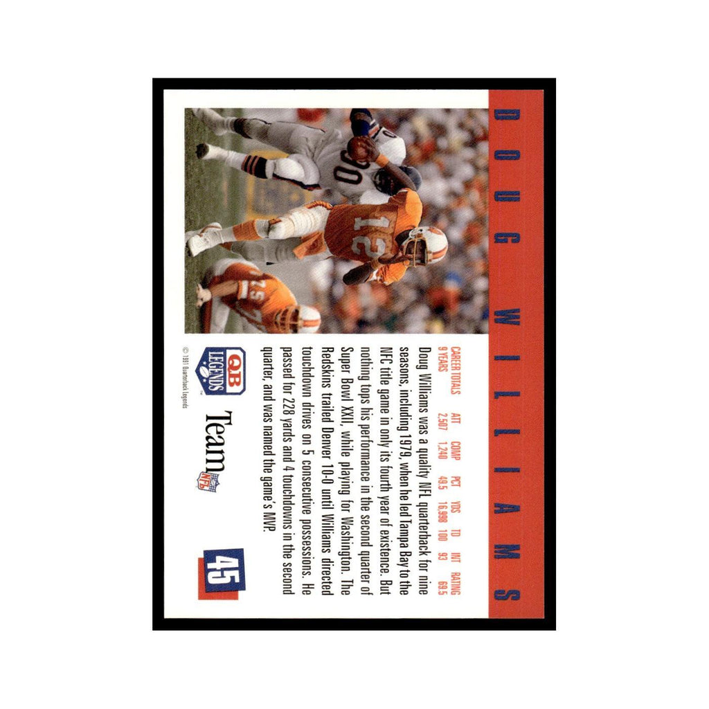 Doug Williams 1991 Quarterback Legends #45 Washington Redskins Football Card NM