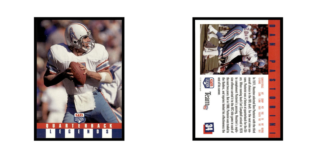 Dan Pastorini 1991 Quarterback Legends #34 Houston Oilers Football Card NM