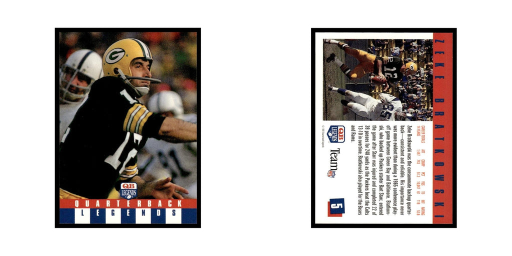 Zeke Bratkowski 1991 Quarterback Legends #5 Green Bay Packers Football Card NM