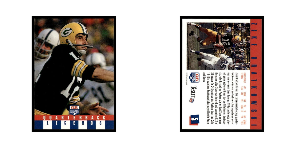 Zeke Bratkowski 1991 Quarterback Legends #5 Green Bay Packers Football Card NM