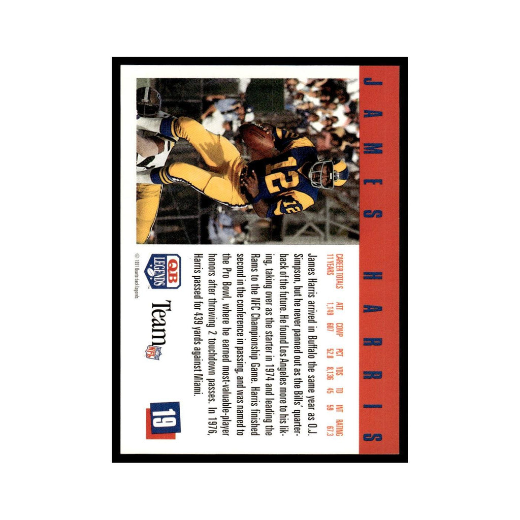 James Harris 1991 Quarterback Legends #19 Los Angeles Rams Football Card NM