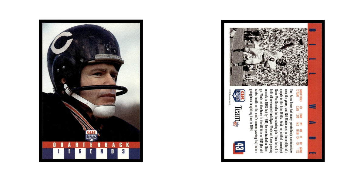 Bill Wade 1991 Quarterback Legends #43 Chicago Bears Football Card NM