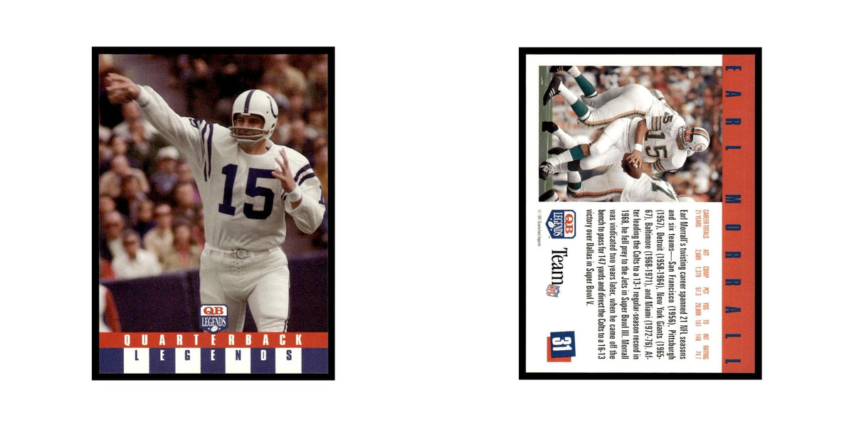 Earl Morrall 1991 Quarterback Legends #31 Baltimore Colts Football Card NM
