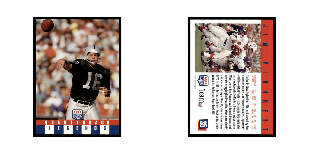 Jim Plunkett 1991 Quarterback Legends #35 Oakland Raiders Football Card NM
