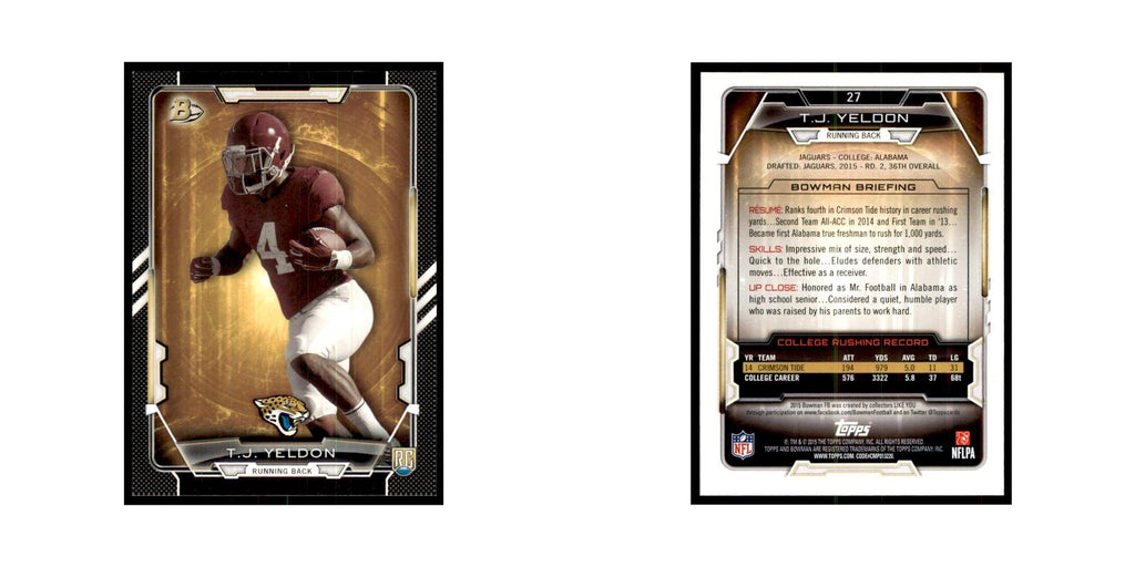 2015 Bowman T.J. Yeldon RC Football Cards #27