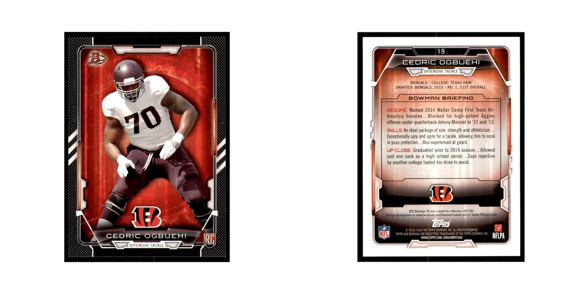 2015 Bowman Cedric Ogbuehi RC Football Cards #19