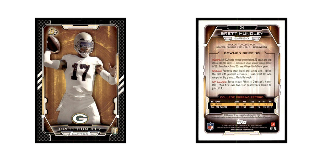 2015 Bowman Brett Hundley RC Football Cards #24