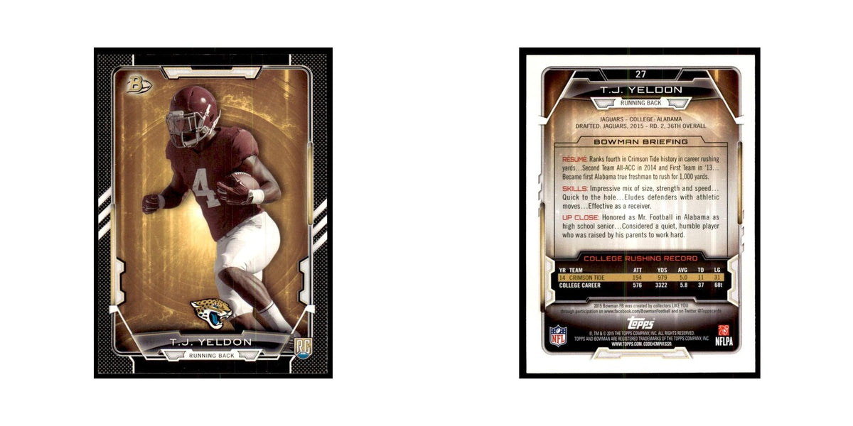 2015 Bowman T.J. Yeldon RC Football Cards #27