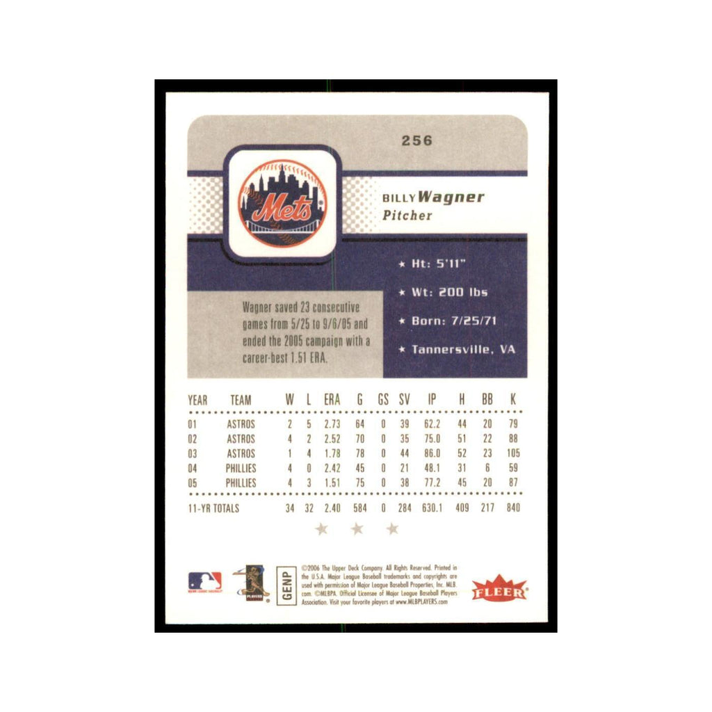 2006 Fleer Billy Wagner Baseball Cards #256