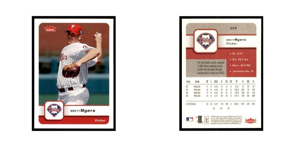2006 Fleer Brett Myers Baseball Cards #258