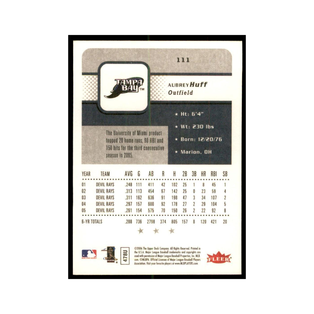 2006 Fleer Aubrey Huff Baseball Cards #111
