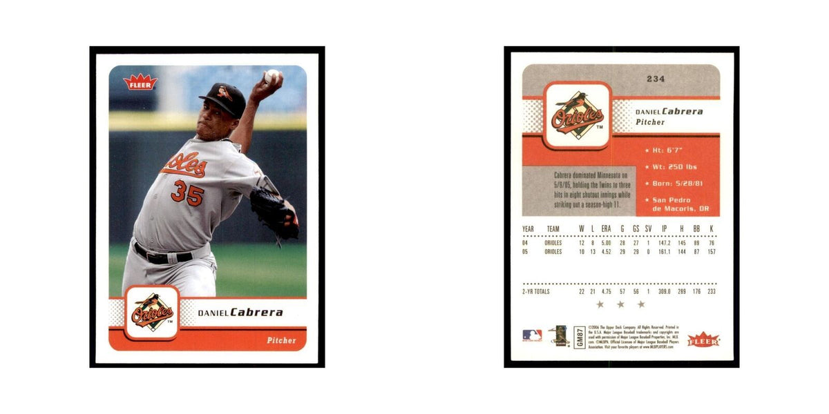 2006 Fleer Daniel Cabrera Baseball Cards #234