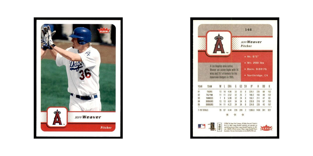 2006 Fleer Jeff Weaver Baseball Cards #146