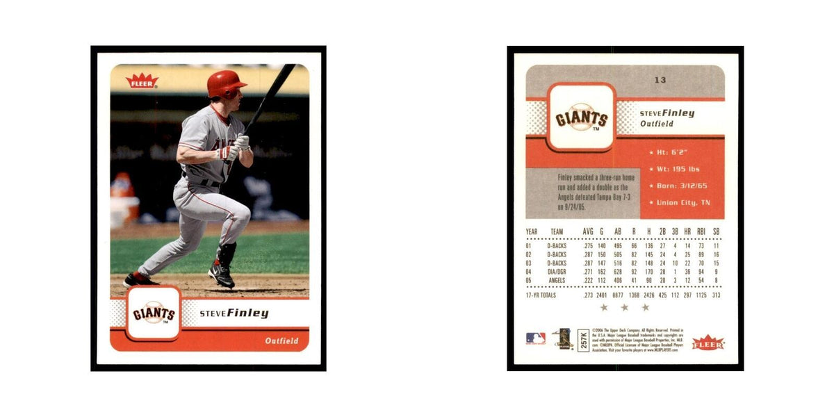 2006 Fleer Steve Finley Baseball Cards #13