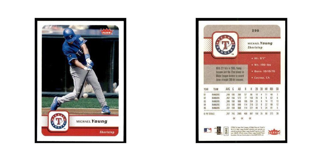 2006 Fleer Michael Young Baseball Cards #290