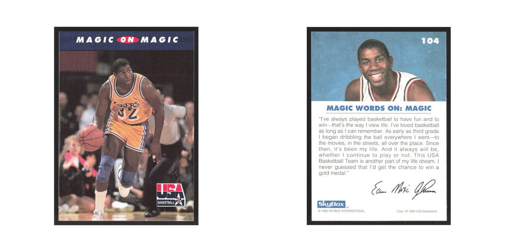 1992 SkyBox USA Magic on Magic Lakers #104
