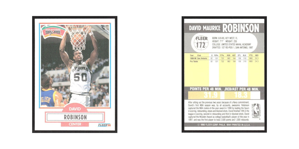 1990 Fleer David Robinson Spurs #172