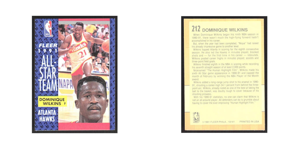 1991 Fleer Dominique Wilkins Hawks #212