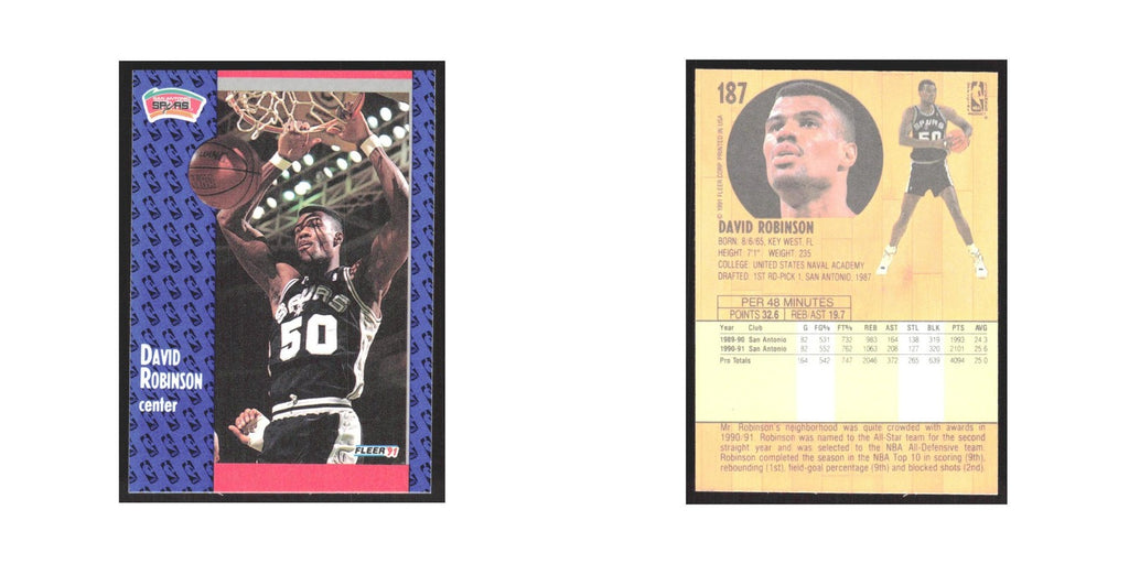 1991 Fleer David Robinson Spurs #187