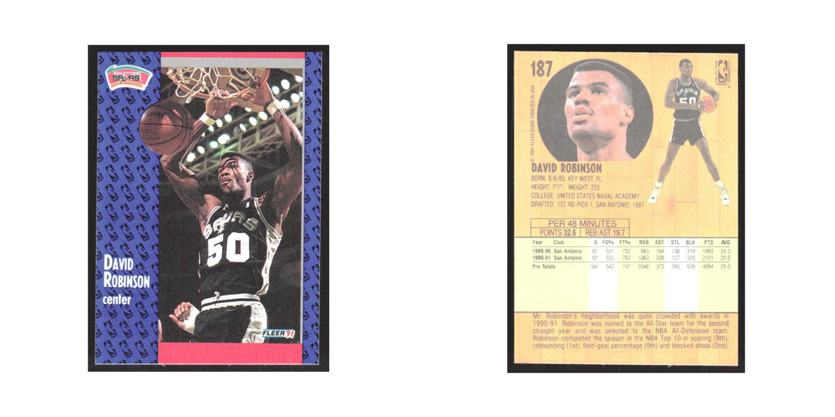 1991 Fleer David Robinson Spurs #187