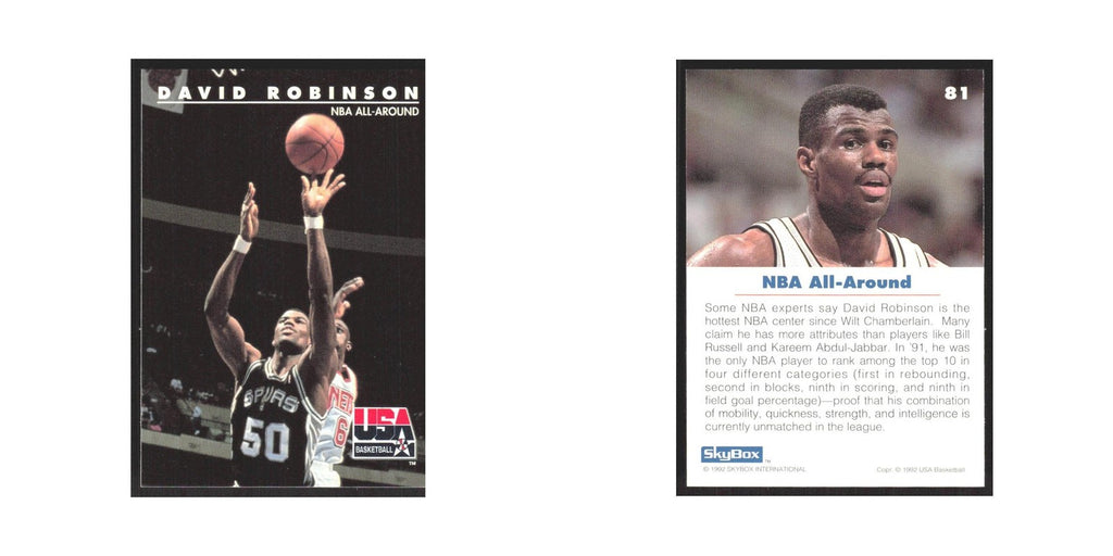 1992 SkyBox USA David Robinson Spurs #81