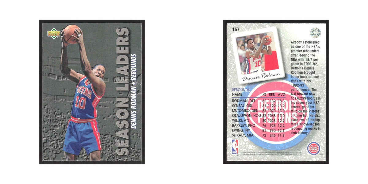 1993 Upper Deck Dennis Rodman Pistons #167