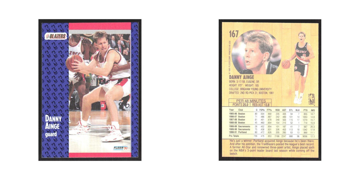 1991 Fleer Danny Ainge Blazers #167