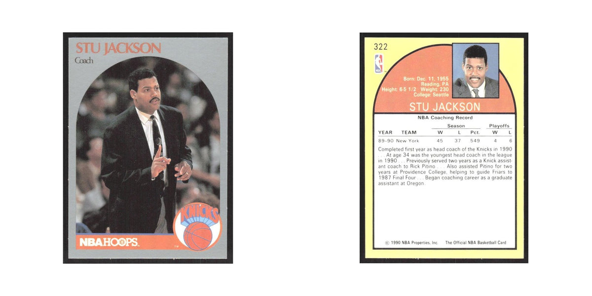 1990 Hoops Stu Jackson Knicks #322