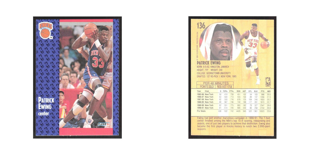 1991 Fleer Patrick Ewing Knicks #136