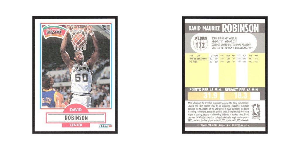 1990 Fleer David Robinson Spurs #172