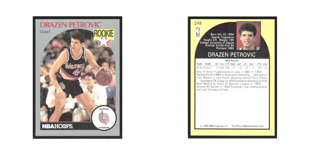 1990 Hoops Drazen Petrovic RC Blazers #248