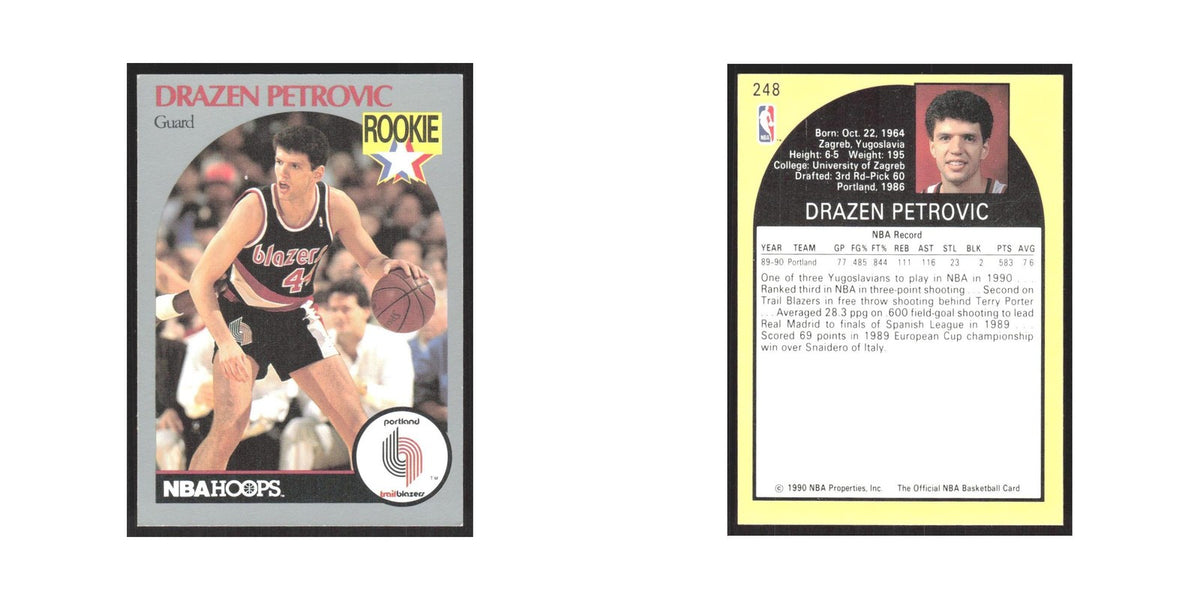 1990 Hoops Drazen Petrovic RC Blazers #248