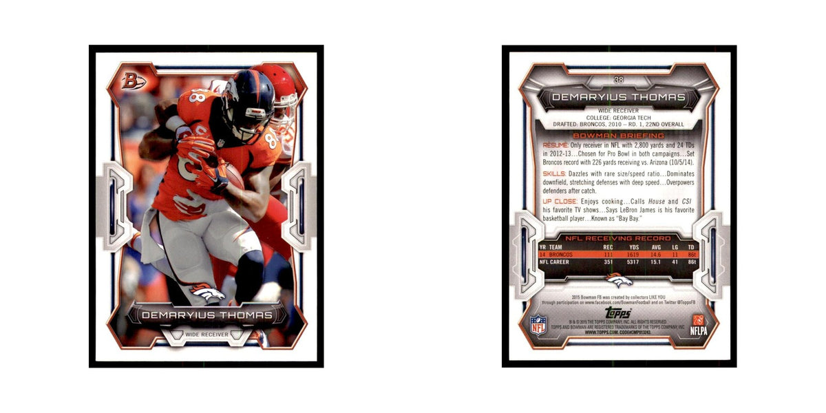 2015 Bowman Demaryius Thomas Football Cards #38