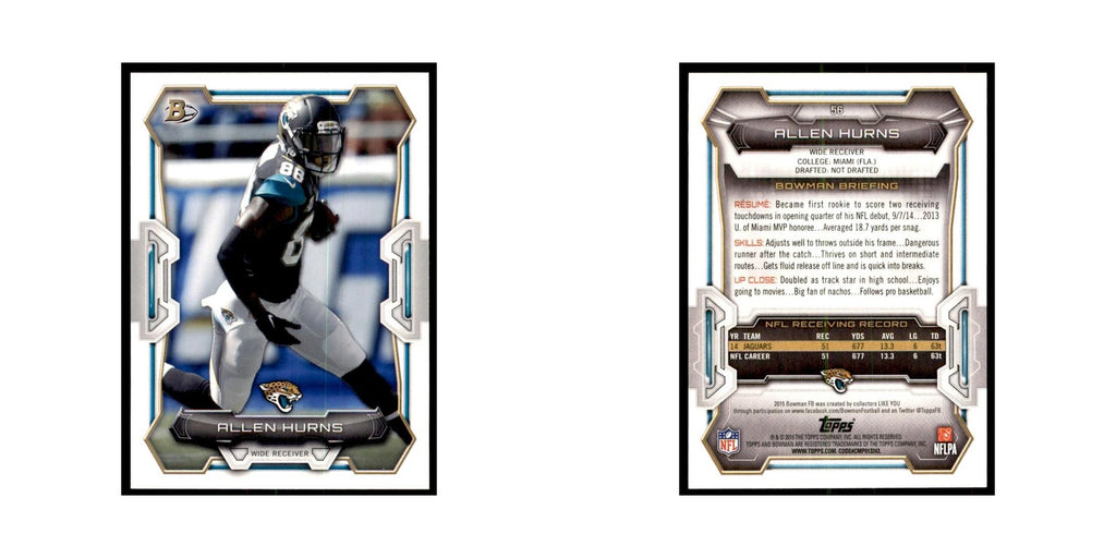 2015 Bowman Allen Hurns Football Cards #56