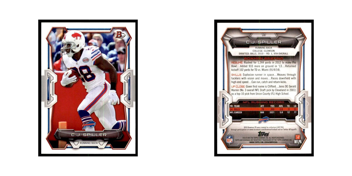 2015 Bowman C.J. Spiller Football Cards #13