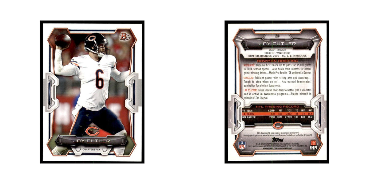 2015 Bowman Jay Cutler Football Cards #20