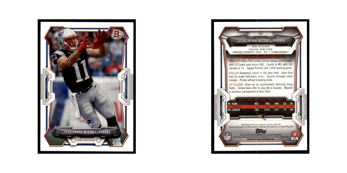 2015 Bowman Julian Edelman Football Cards #68
