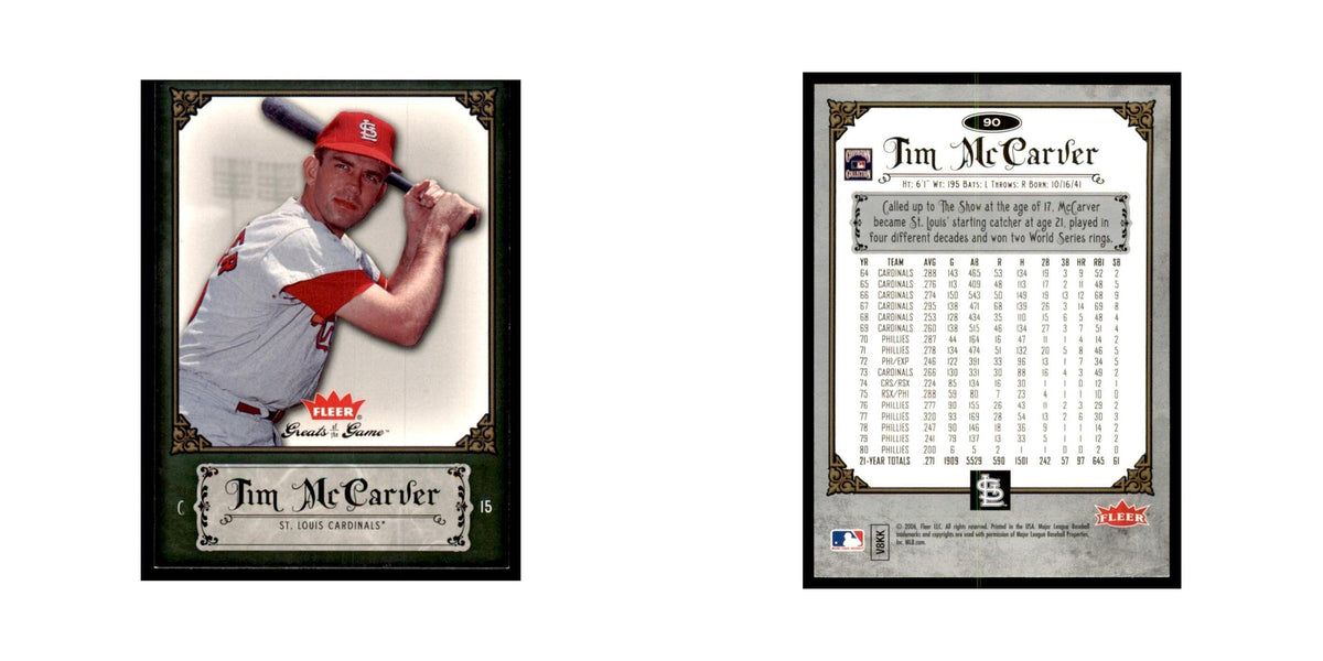 2006 Fleer Greats of the Game Tim McCarver Baseball Cards #90