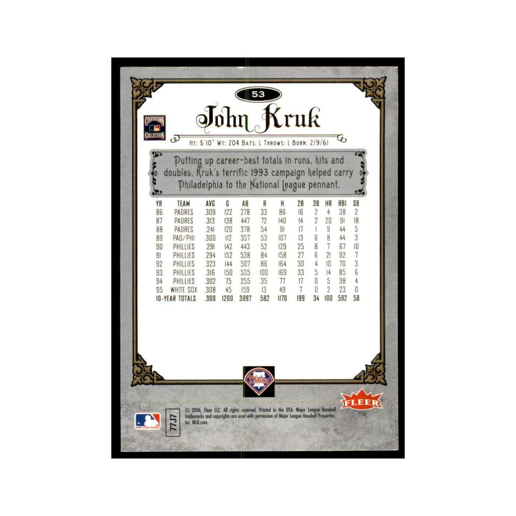2006 Fleer Greats of the Game John Kruk Baseball Cards #53