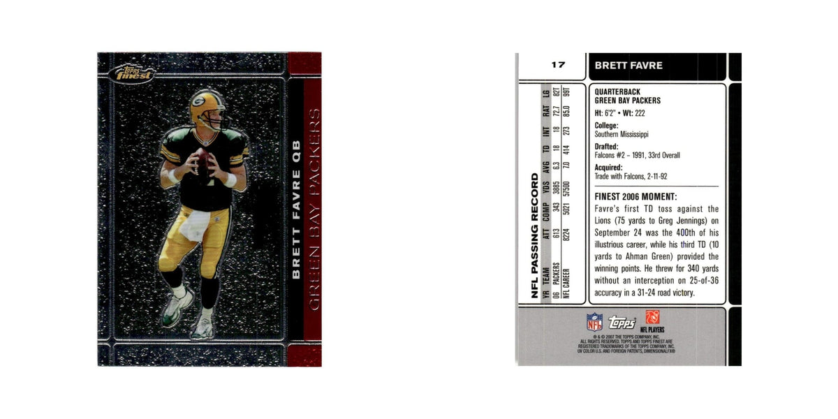 Brett Favre 2007 Topps Finest #17 Football Card NM
