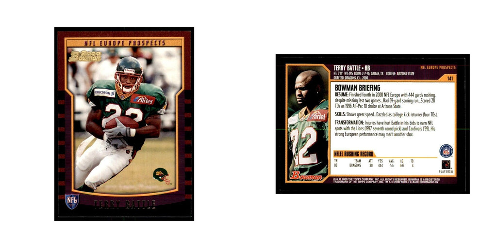 2000 Bowman Terry Battle RC Football Cards #141