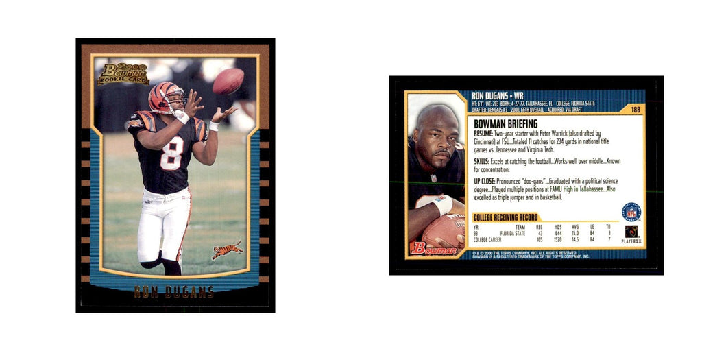 2000 Bowman Ron Dugans RC Football Cards #188