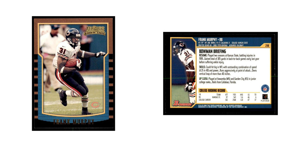 2000 Bowman Frank Murphy RC Football Cards #218