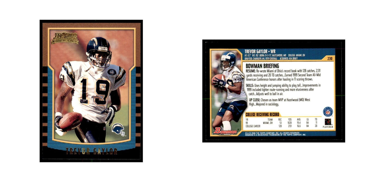 2000 Bowman Trevor Gaylor RC Football Cards #230