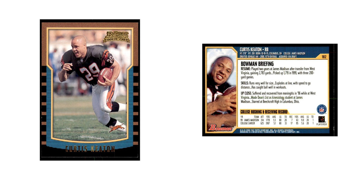 2000 Bowman Curtis Keaton RC Football Cards #182