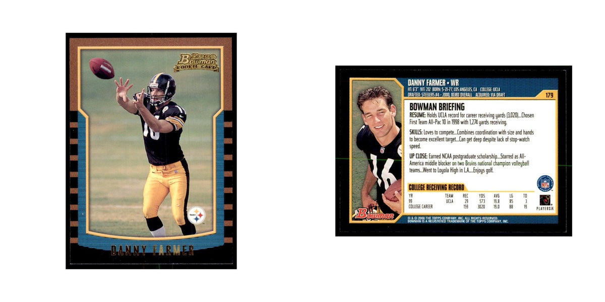 2000 Bowman Danny Farmer RC Football Cards #179
